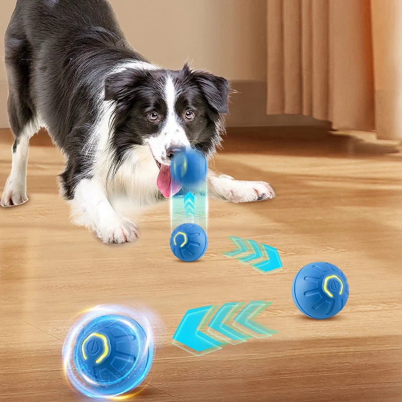 Smart Automatic Moving Dog Toy Ball – USB Rechargeable, Jumping & Rotating Interactive Chew Ball for Puppies & Dogs